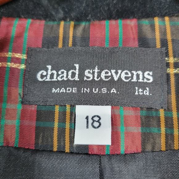 Chad Stevens Women’s 2-Piece Plaid Taffeta Velvet Suit Set Size 18 Made in USA - Picture 2 of 16